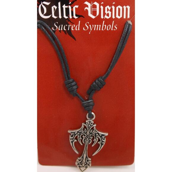 Vintage Celtic Cross Pendant Necklace 24" Adjustable Sacred Symbols NOS - Picture 10 of 10